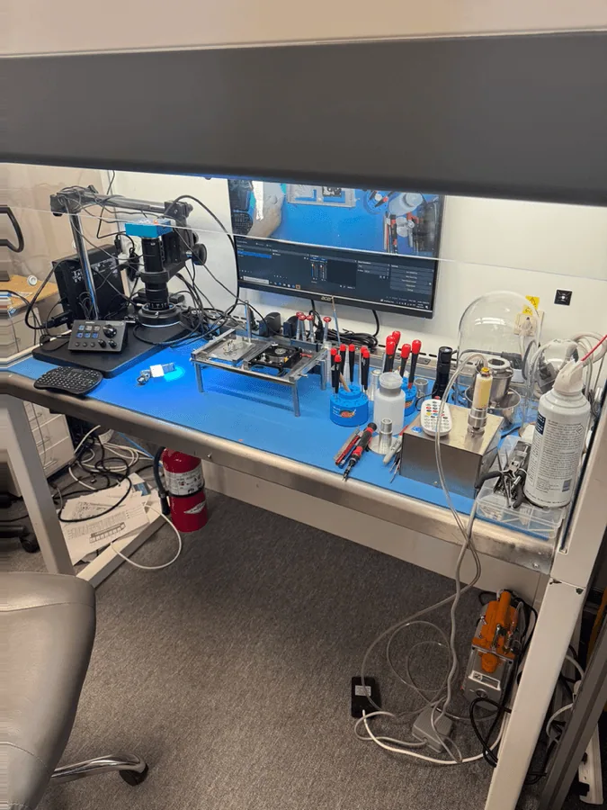 ISO Class 5 clean bench for hard drive handling
