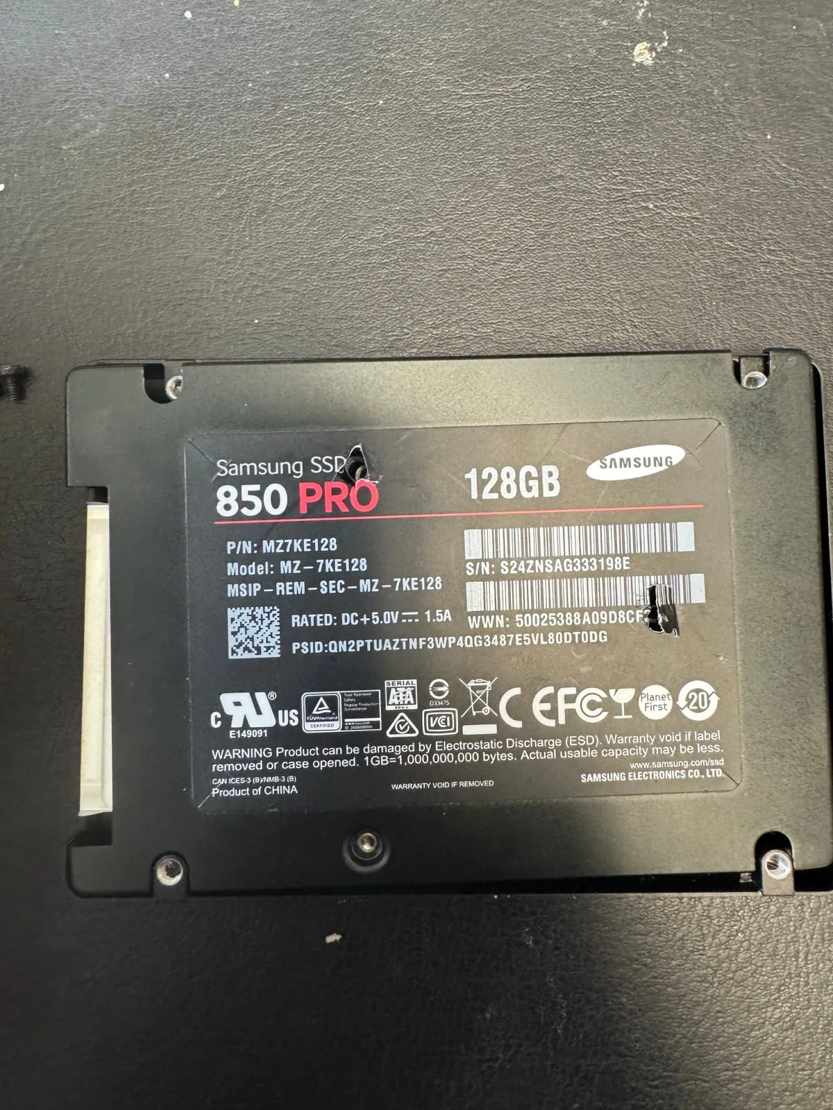 Samsung 850 PRO SSD recovery case