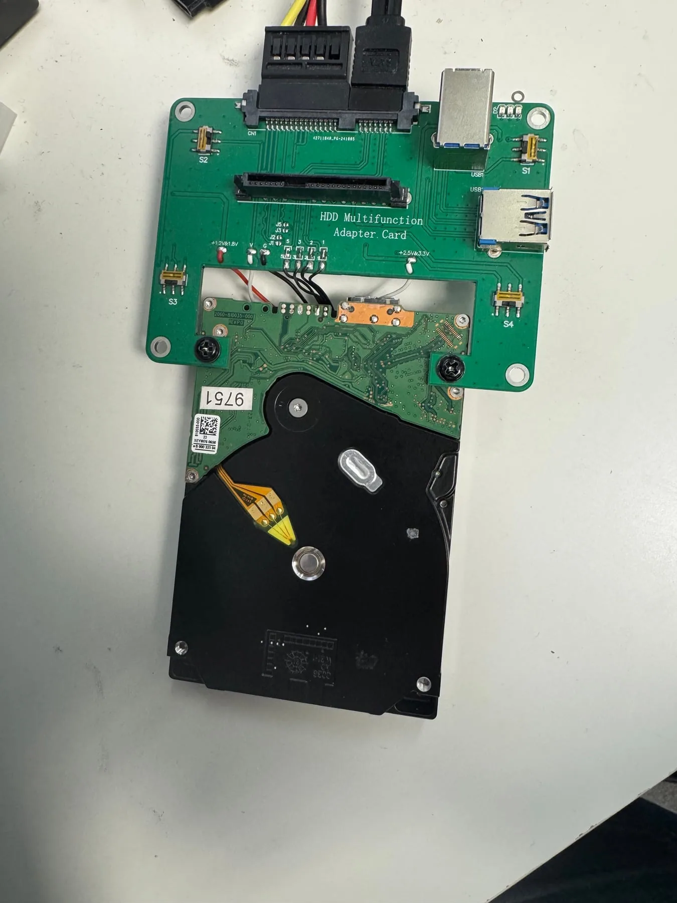 WD portable USB drive prepared for professional data recovery access